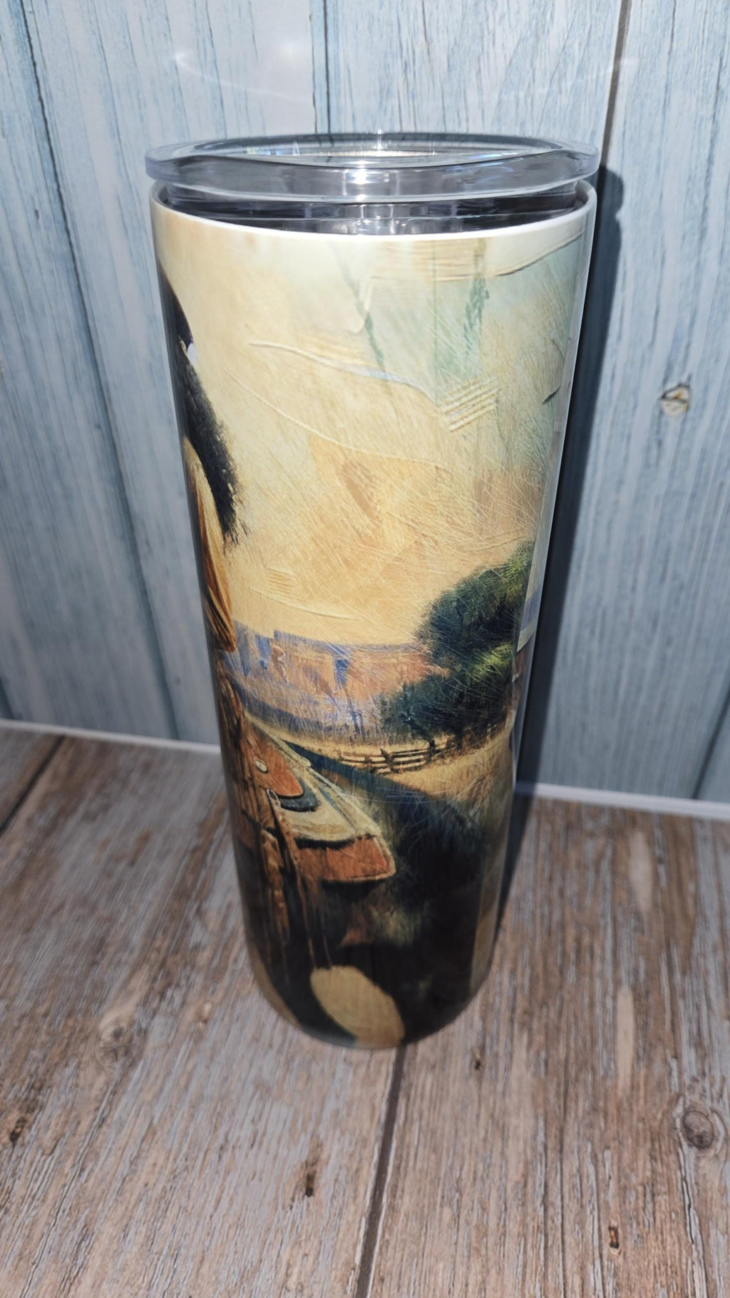 Black Cowgirl Tumbler 20 oz Western Cowgirl Art Cup Rustic Western Rodeo Stainless Steel Tumbler Horse Lover Gift for Her Rancher Tumbler