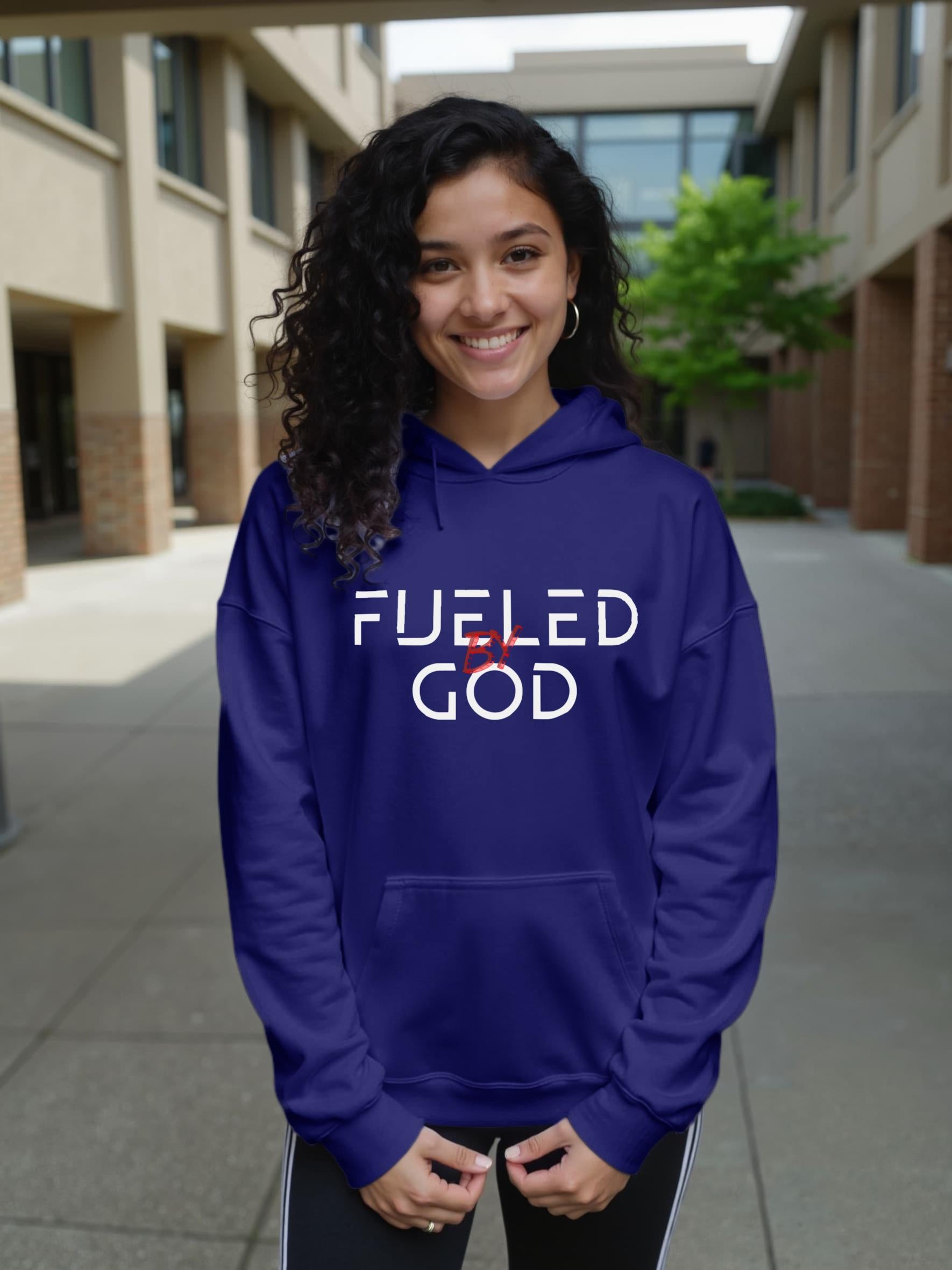 Fueled by God Gym Hoodie Christian Fitness Apparel Workout Faith Hoodie Strength in Christ Top Religious Graphic Apparel Aesthetic Christian