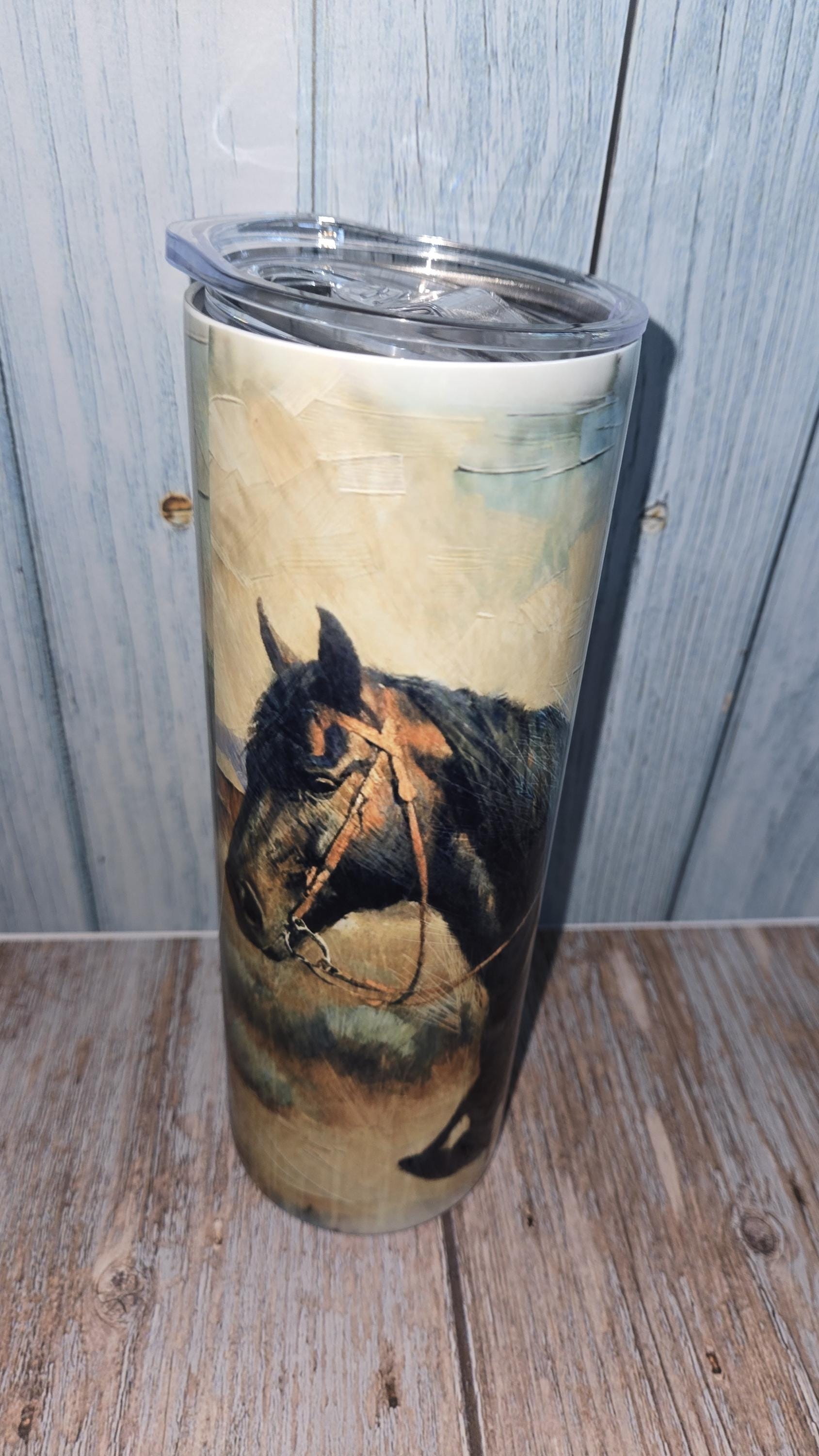 Black Cowgirl Tumbler 20 oz Western Cowgirl Art Cup Rustic Western Rodeo Stainless Steel Tumbler Horse Lover Gift for Her Rancher Tumbler