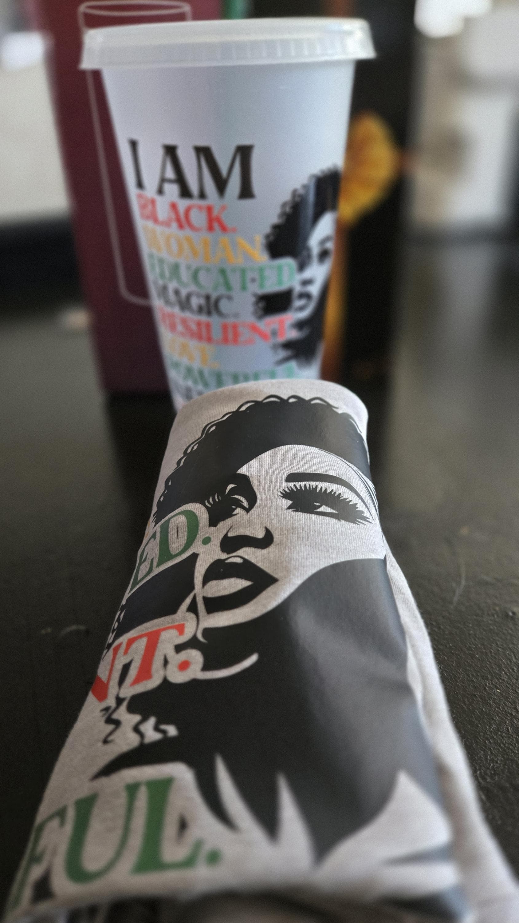 Affirmation T-Shirt and Tumbler Set Motivational Graphic Tee and Cold Drink Tumbler Set Melanin Tee Empowered Woman Apparel Gift for Her