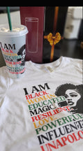 Affirmation T-Shirt and Tumbler Set Motivational Graphic Tee and Cold Drink Tumbler Set Melanin Tee Empowered Woman Apparel Gift for Her