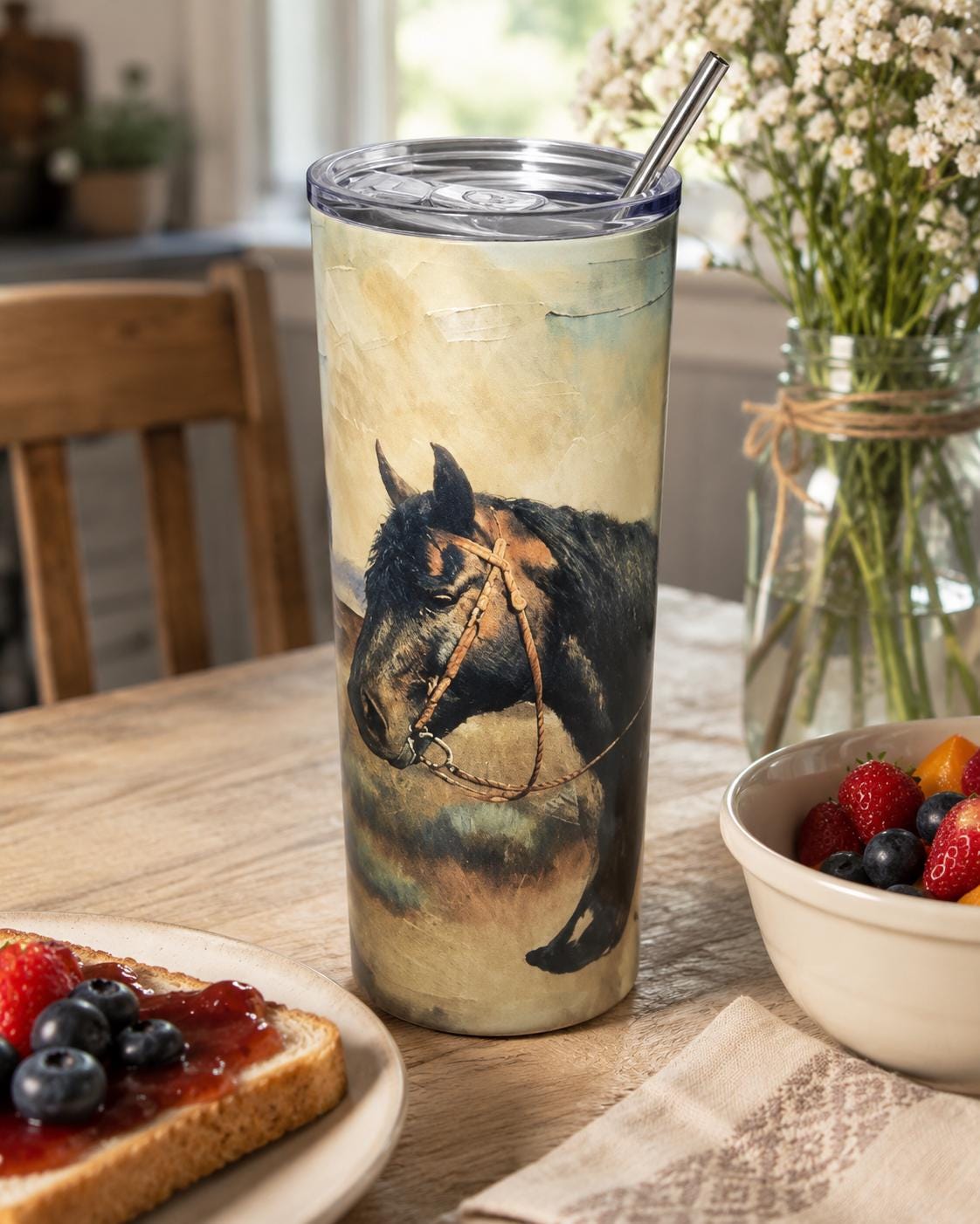 BGM Cowgirl Tumbler 20 oz Western Cowgirl Travel Mug Rustic Western Rodeo Stainless Steel Tumbler Horse Lover Ranch Tumbler Gift for Her