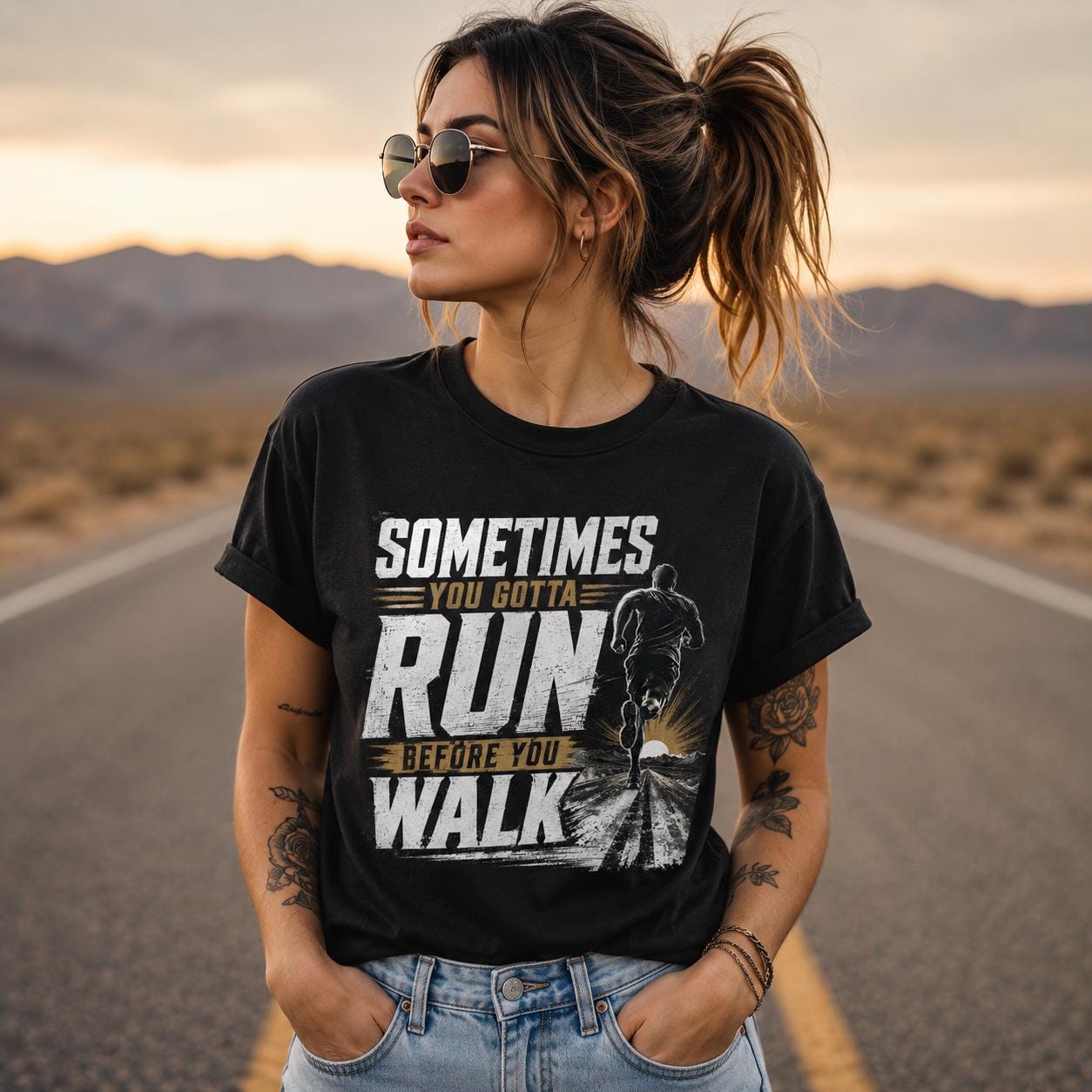 Sometimes You Gotta Run Before You Walk Shirt, Motivational Running T-Shirt, Inspirational Tee, Fitness Gift, Marathon Runner Shirt, Gym Tee