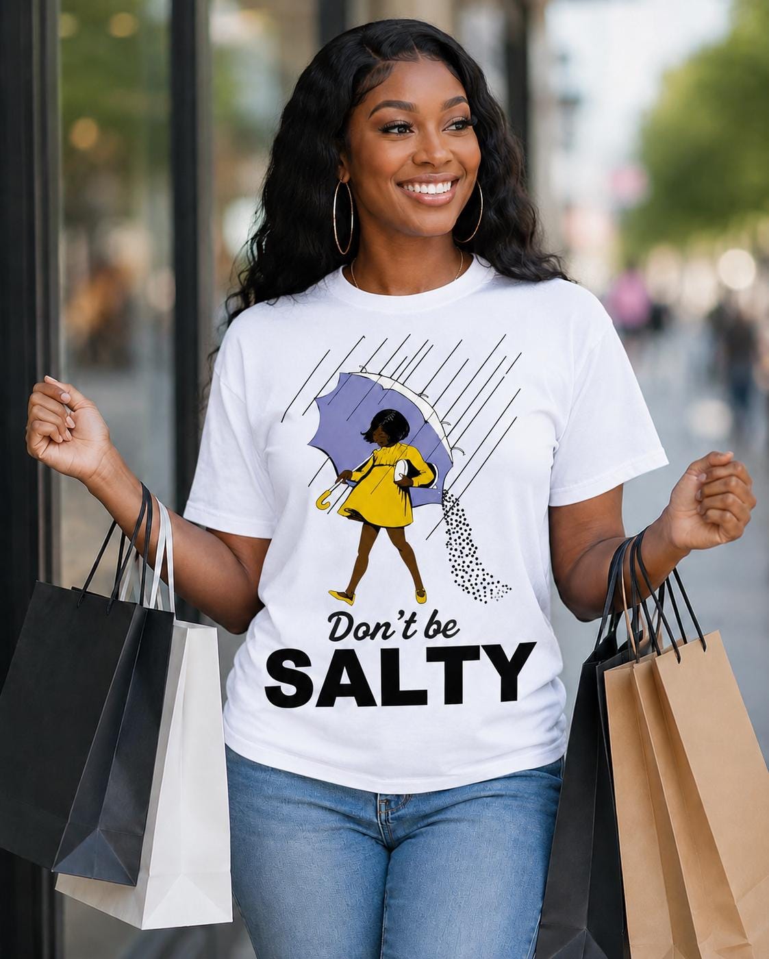 Don't Be Salty T-Shirt Funny Black Girl Graphic Tee Melanin Gift for Women Best Friend Gift Graphic Tee Funny Humor Shirt