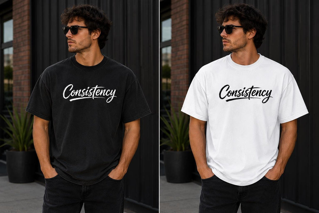Consistency Graphic T-Shirt Motivational Tee Oversized Style Shirt Streetwear Inspirational apparel Unisex Graphic Entrepreneur Apparel Gift