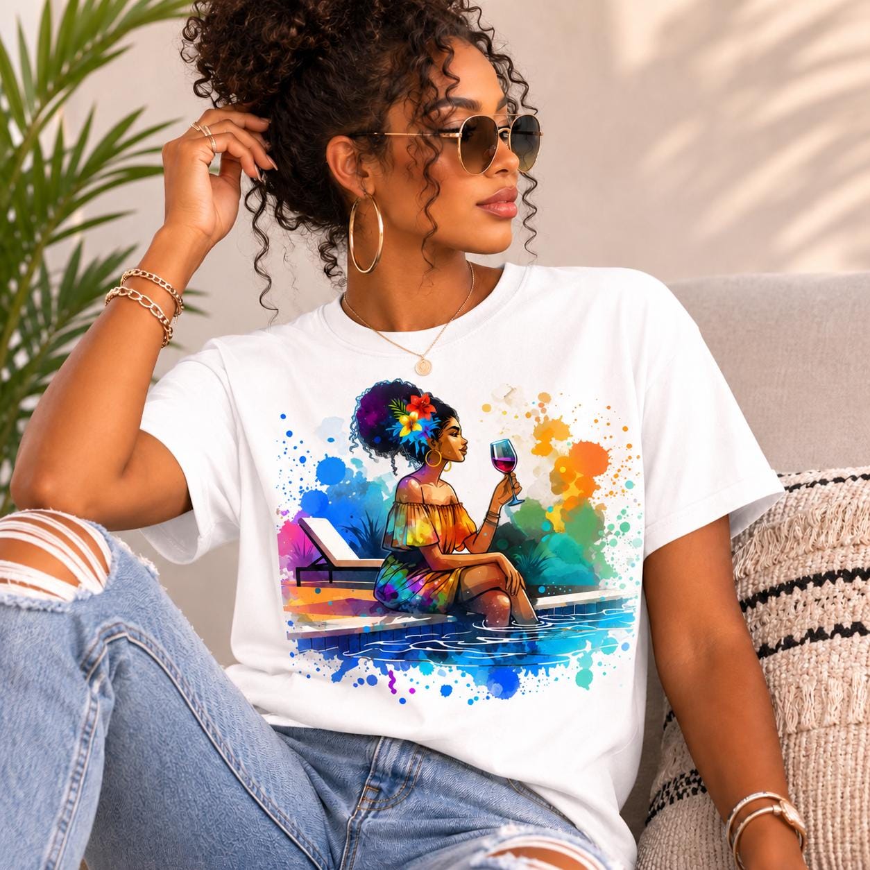Wine Lover Graphic T-Shirt for Women Girls Trip Poolside Vacation Tee Summer Travel Outfit Beach Resort Travel Chill T-Shirt