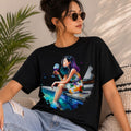 Girls Trip Vacation Tee Wine Lover Graphic T-Shirt for Women Colorful Art Shirt Summer Travel Outfit Beach Resort Travel Chill T-Shirt